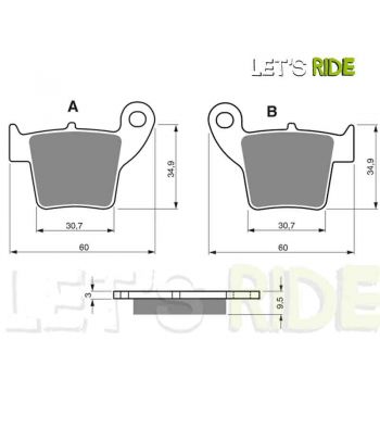 Plaquette de frein 1176 Adige pour Honda CRF 450 2002-2024