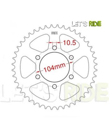 Couronne 40478 RK  pour Kawasaki ER-6N (2006-2017)