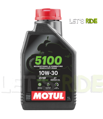 Huile moteur MOTUL 10W30 5100 4T 1L - lubrifiant haute performance pour motos