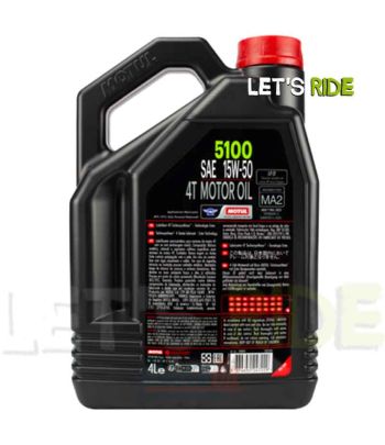 Let's Ride - Huile moteur 15W50 5100 4T 4L MOTUL - Tunisie Meilleur Prix (Moto, Pièces, Accessoires, Entretien) 
