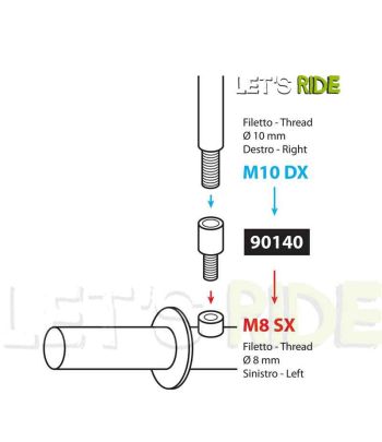 Let's Ride - Adaptateur rétroviseur m10 m8 LAMPA - Tunisie Meilleur Prix (Moto, Pièces, Accessoires, Entretien) 