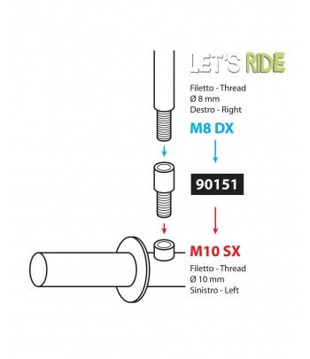 Let's Ride - Adaptateur rétroviseur m8 m10 LAMPA - Tunisie Meilleur Prix (Moto, Pièces, Accessoires, Entretien) 