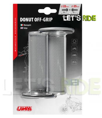 poignée de guidon moto Donut Gris Lampa-Let's Ride