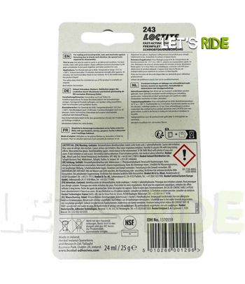Let's Ride - Frein filet LOCTITE 243 24 ml - Tunisie Meilleur Prix (Moto, Pièces, Accessoires, Entretien) 